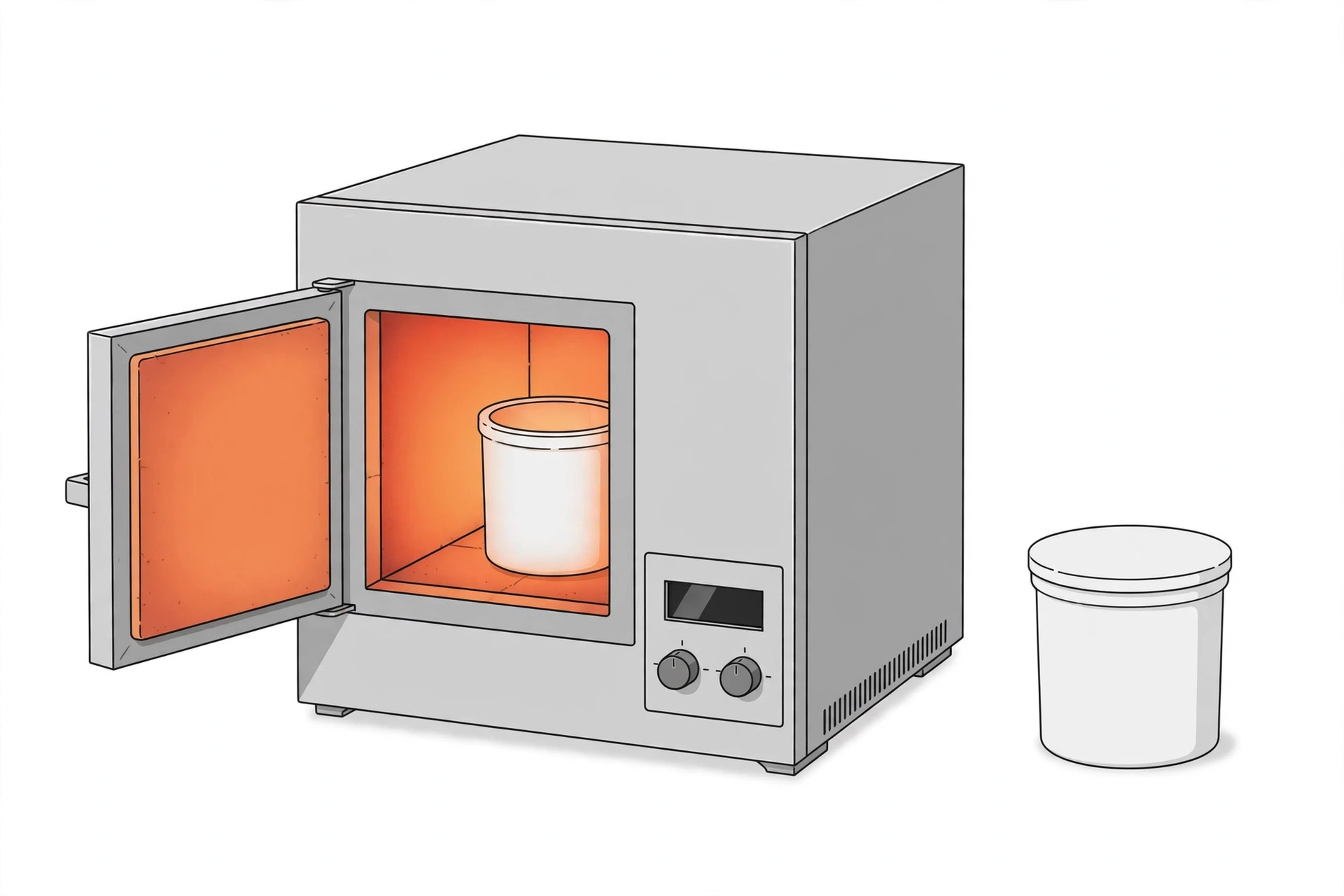 Muffle furnace with silica crucible