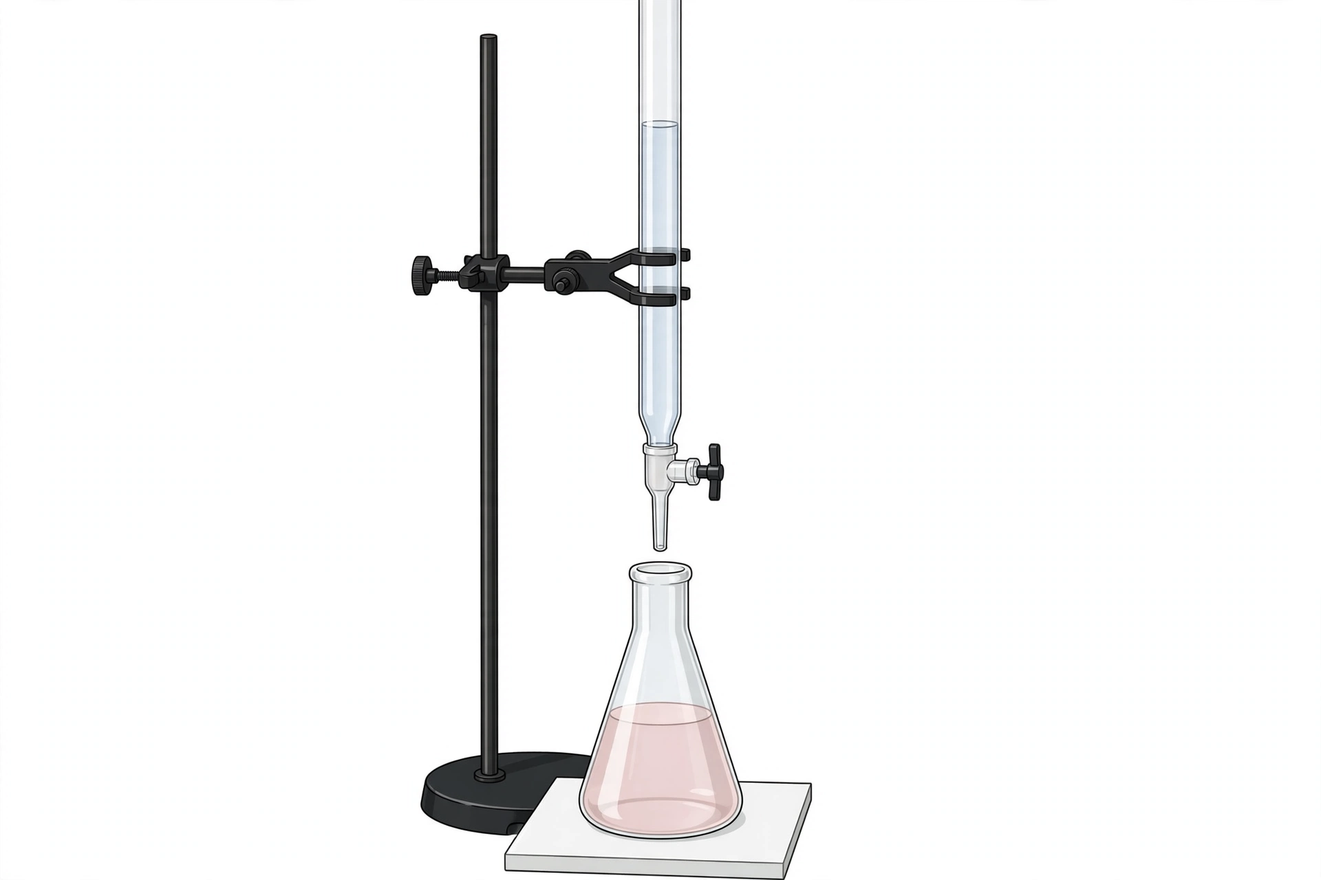 Titration burette with conical flask